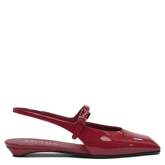 Prada | Shoes | Prada Patent Leather Slingback Ballet Flats